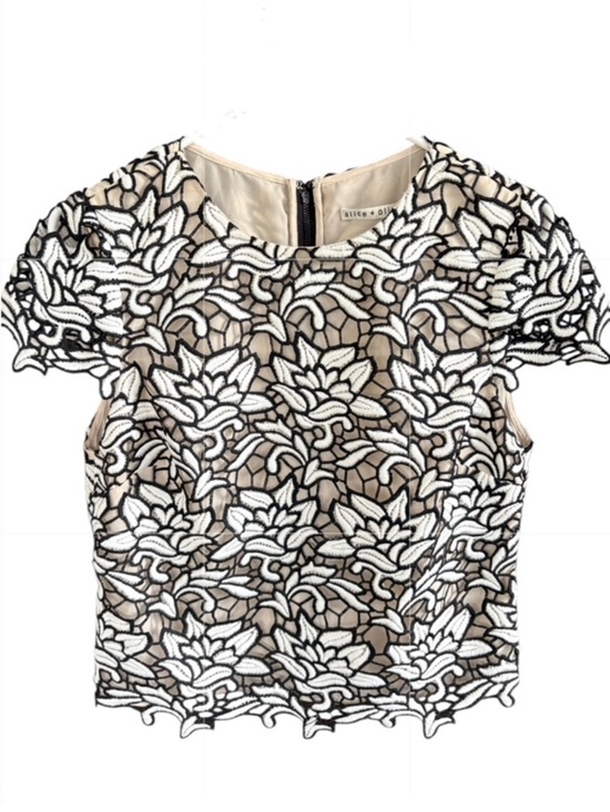 Alice + Olivia Tops - EUC Alice + Olivia Lace Overlay Top Size Small